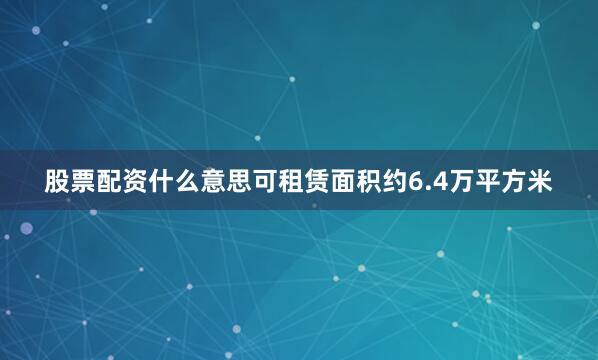 股票配资什么意思可租赁面积约6.4万平方米